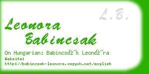 leonora babincsak business card